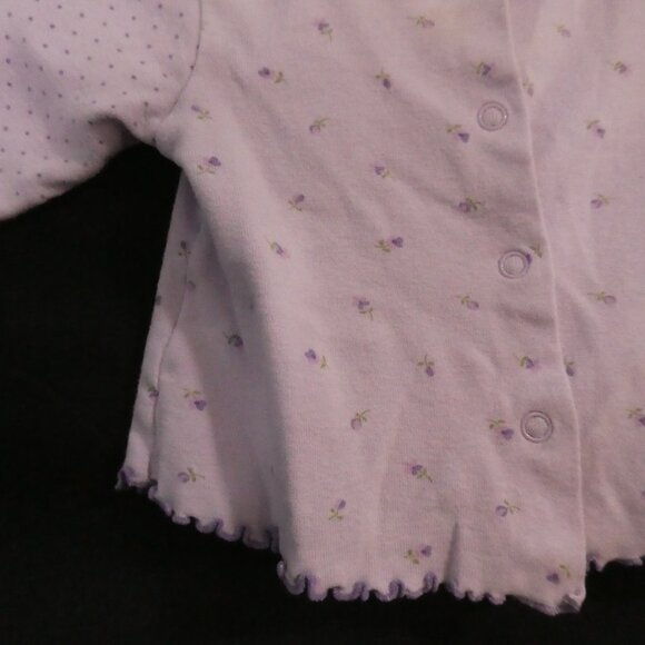 VITAMINS BABY | P2P 10 inches measured | Lilac Baby Cardigan With Floral Accents - Picture 6 of 14